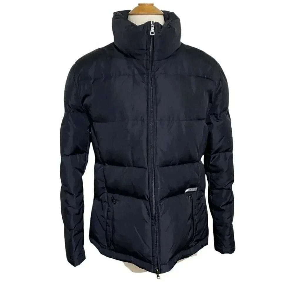 Guess Mens Black‎ Down Fill Puffer Jacket High Neck Quilted Coat T128471 Medium